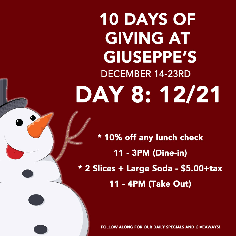 Day Eight: 10 Days of Giuseppe’s Giveaways! 