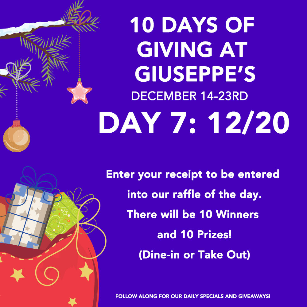 Day Seven: 10 Days of Giuseppe’s Giveaways! 