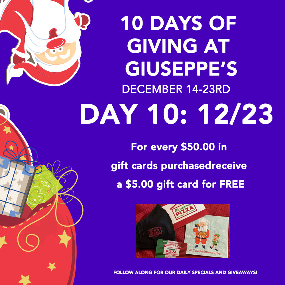 Day Ten: 10 Days of Giuseppe’s Giveaways! 